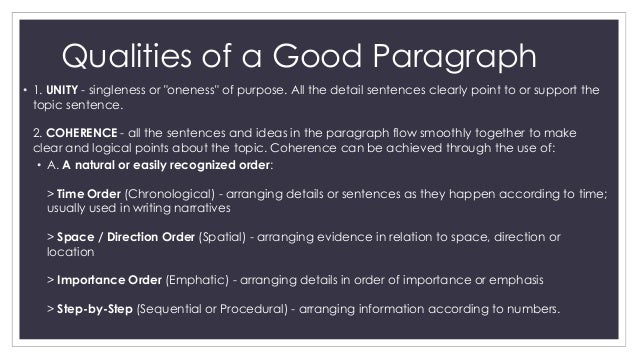 order of importance paragraph example